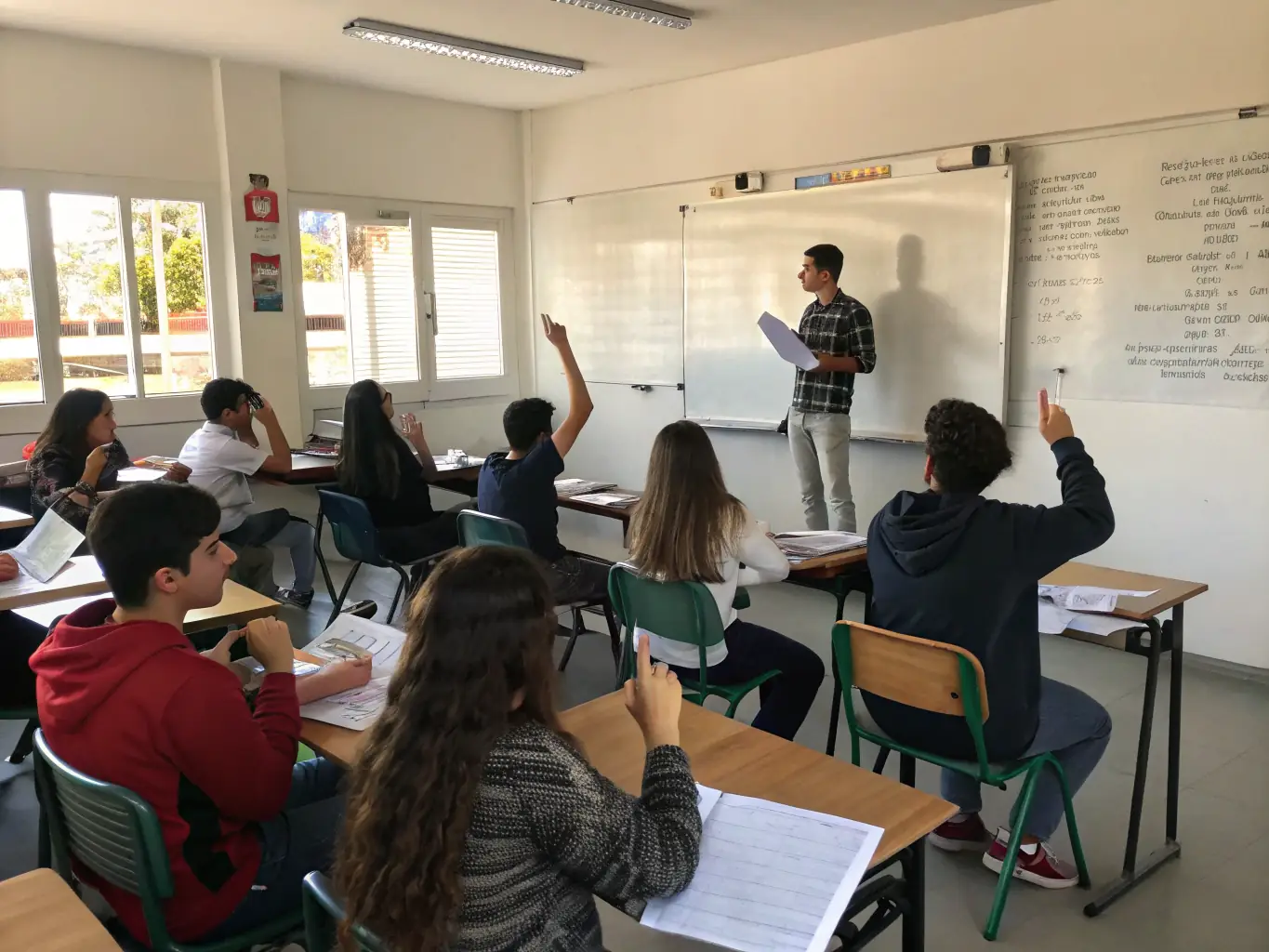 A classroom setting with participants engaged in an educational workshop, led by an instructor, focusing on skill development and learning new strategies.